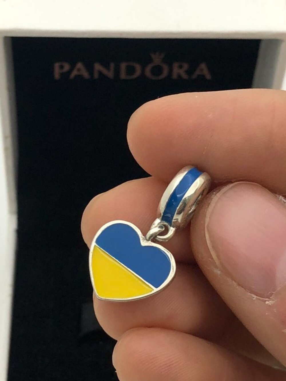 ✨🔥Pandora Ukrainian Flag Charm heart Bead Charm